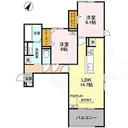 STグランツ 2LDKの間取図画像