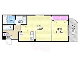 ファーストフィオーレ京都コーヴォ 1LDKの間取図画像