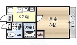 フラッティケイ 1Kの間取図画像