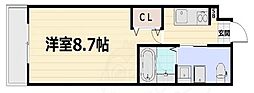 京都市山科区厨子奥矢倉町マンション 1Kの間取図画像