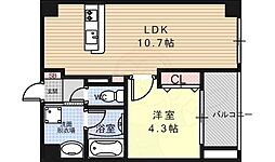 カスタリア壬生 1LDKの間取図画像