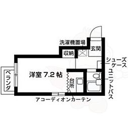 コートハウス大西 ワンルームの間取図画像