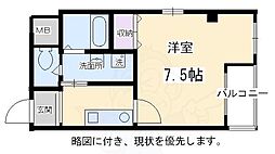 PIA.グレース錦 1Kの間取図画像