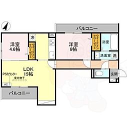 STグランツ 2LDKの間取図画像