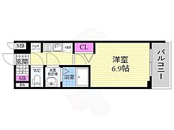 プレサンス京都二条京華 1Kの間取図画像