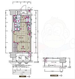 プレサンスTHEKYOTO新町通 1DKの間取図画像