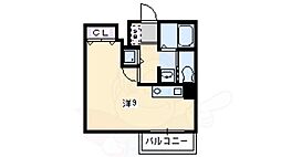 カーサグラン洛西 ワンルームの間取図画像