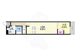 LaFiteSHIMOGAMO 1LDKの間取図画像