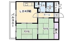ロイヤルコーポ 2DKの間取図画像