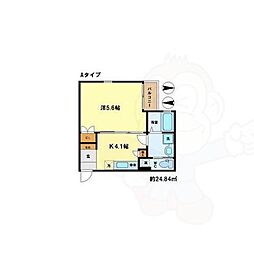 ウインドベル蘆刈山 1Kの間取図画像