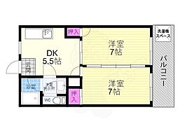 ビラデリンネ 2DKの間取図画像