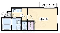 フラット長者町 1Kの間取図画像