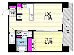リーガル京都御所西V 1LDKの間取図画像