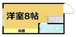 粟津ハイツ ワンルームの間取図画像