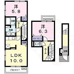 シカタロジュマン 2LDKの間取図画像