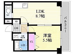 ホワイトクレステ 1LDKの間取図画像