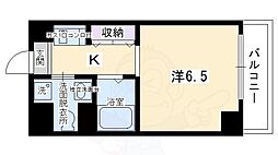 プレジール西院 1Kの間取図画像