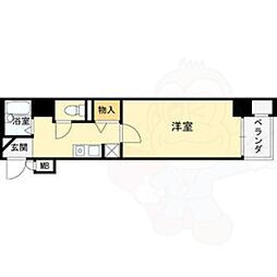 セレッソコート京都御所西 1Kの間取図画像