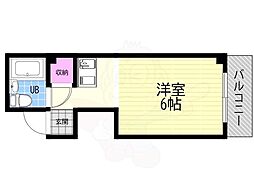 高倉ハイツ 1Kの間取図画像