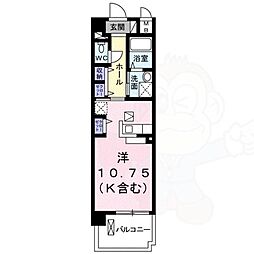 ソレアード小柳 ワンルームの間取図画像