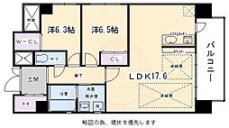 テルマーノ西洞院 2LDKの間取図画像
