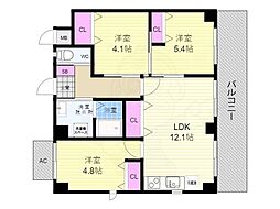 GRANDLATTICEKawaramachiShichijo 3LDKの間取図画像