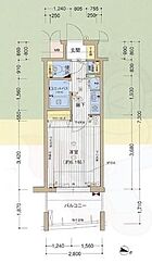 プレサンス京都烏丸NEXT 1Kの間取図画像