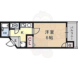 ヌフジャラン御前 1Kの間取図画像