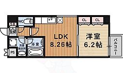 プラネシア星の子四条西洞院 1LDKの間取図画像