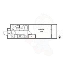 STANDZ金閣寺前 1Kの間取図画像