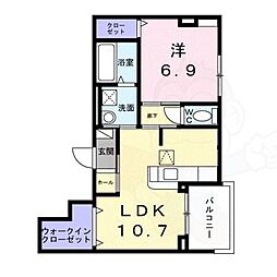 KB.メゾングレイス 1LDKの間取図画像