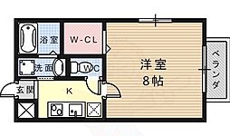 相深荘 1Kの間取図画像