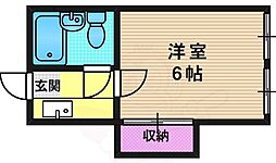 アビリティ桂 1Kの間取図画像