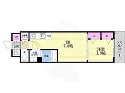 ベラジオレガシー葛野大路八条 1DKの間取図画像