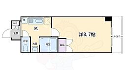 マインズ・コム四条大宮 1Kの間取図画像