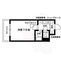 ジュネス三京 1Kの間取図画像