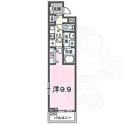 アリエッタ 1Kの間取図画像
