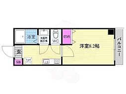 フラッティ今小路 1Kの間取図画像