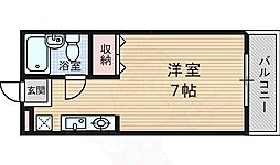 ヴィルベール桂 1Kの間取図画像