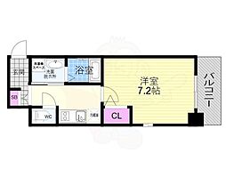 エストゥルース京都 1Kの間取図画像