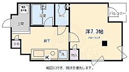 パインフィールド御池 1Kの間取図画像