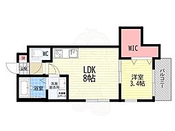 バルダ花園 1LDKの間取図画像