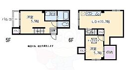 バインオークセント 2LDKの間取図画像