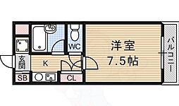 米市館 1Kの間取図画像
