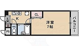 コモド清水 1Kの間取図画像