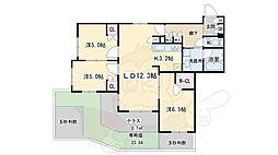 プレージア京都聖護院ノ邸 3LDKの間取図画像