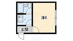 ジュネス祇園 1Kの間取図画像
