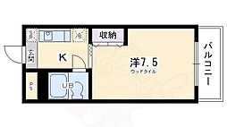 ヤングビレッジ嵯峨 ワンルームの間取図画像