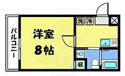 フラッティ堀川下立売 1Kの間取図画像