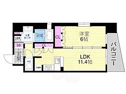 リーガル京都西陣2 1LDKの間取図画像